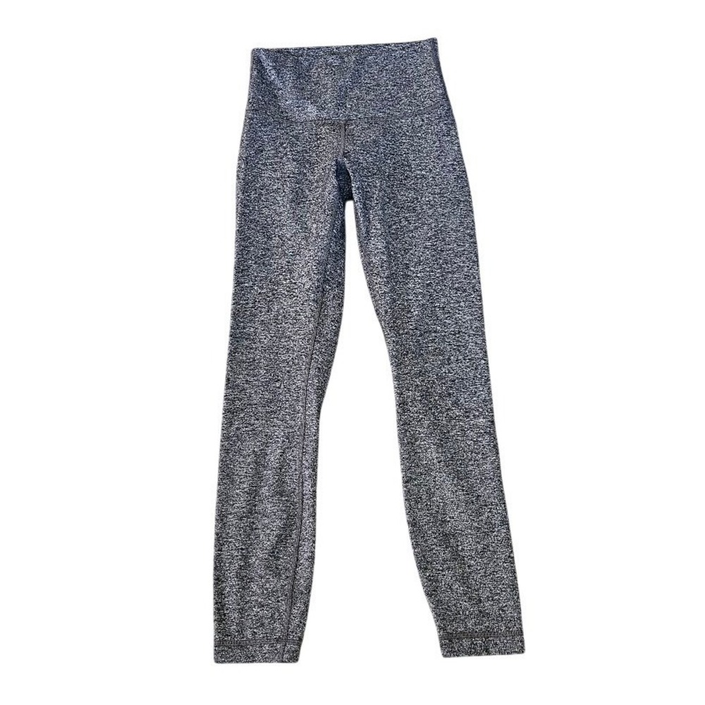 Lululemon Leggings Space Dye Gray Women Size 4 Athletic Workout